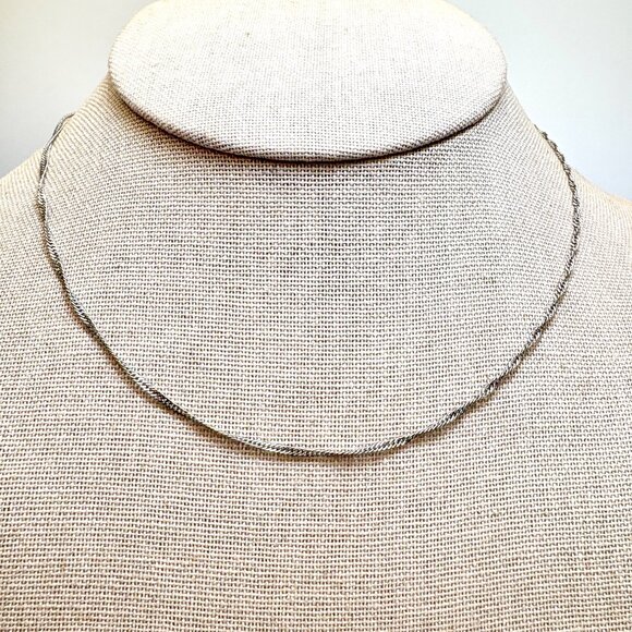 VTG 18k Gold Plated Twist Curb Link Chain Necklace Size 18" Adjustable Length - Picture 5 of 13